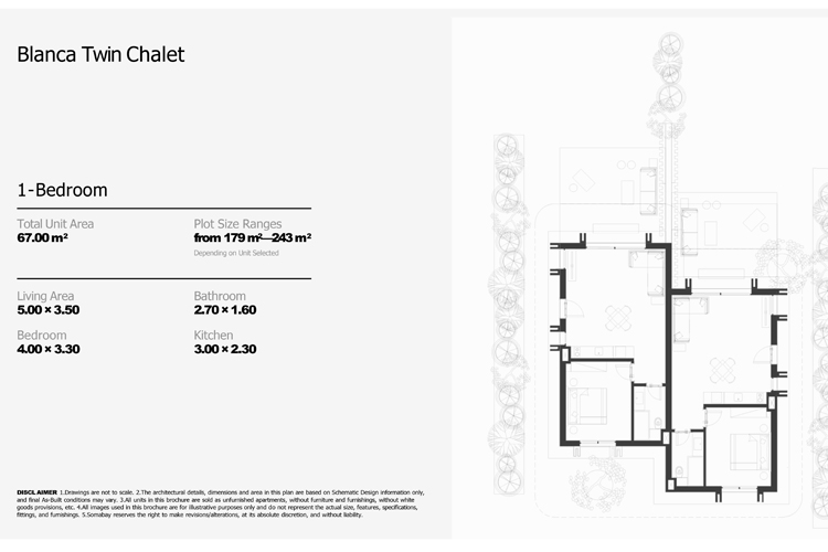 Twin Chalet with garden view in Blanca - 3